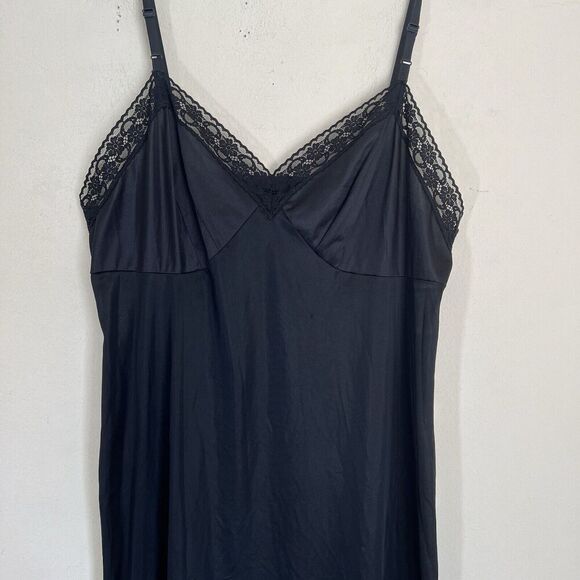 VANITY FAIR LACE BODICE TRIM VINTAGE Slip Midi Dress LINGERIE SIZE 40 Y2K 90s - Picture 4 of 6